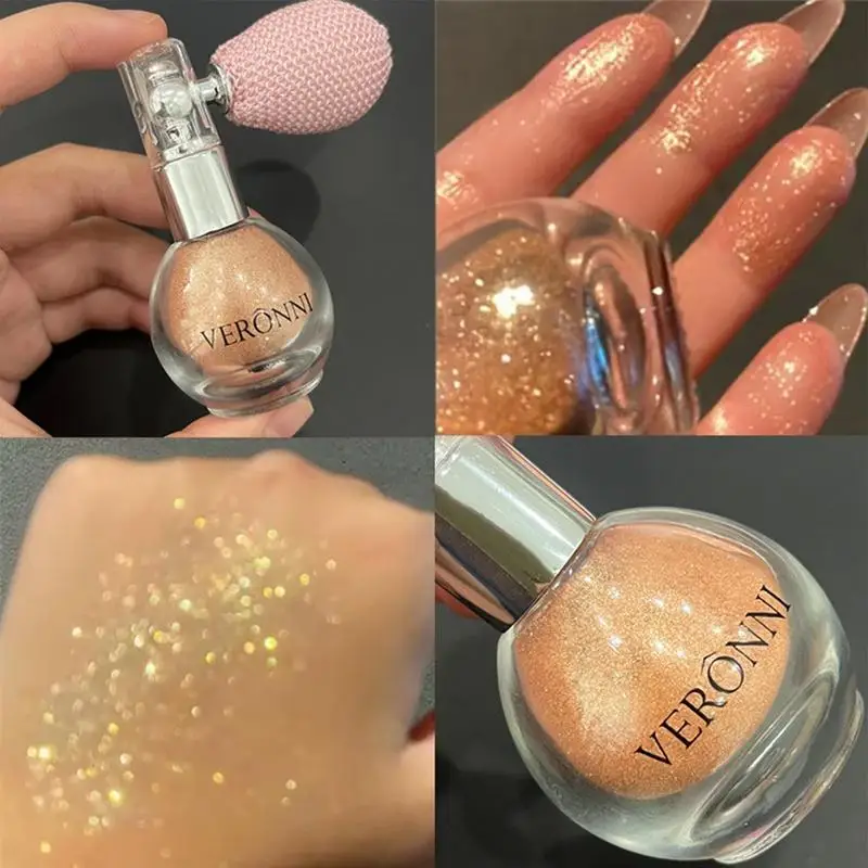 Sparkle Powder Spray Shiny Body Glitter Spray Body Glitter High Gloss Makeup Spray Body Bronzer Highlight Powder Spray