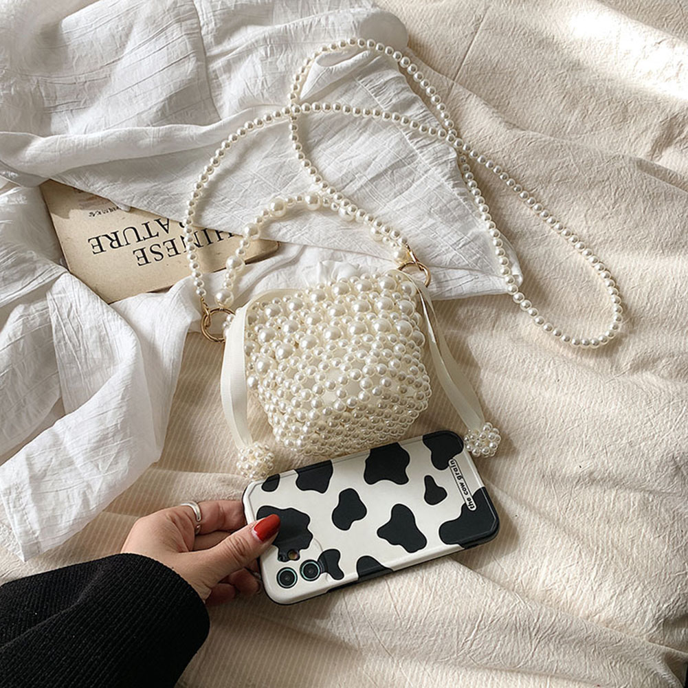 Pearl Handle Evening Dinner Bags Fashion Mini Wedding Clutch Casual Hand Beading Cute Holiday Gift Party Dinner