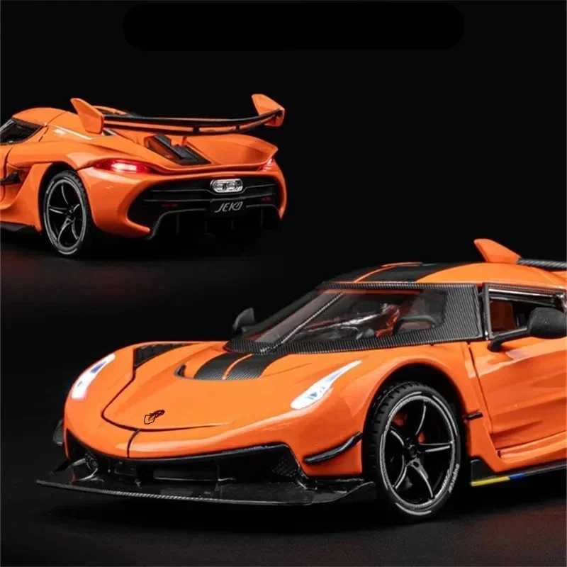 Diecast Model Cars 1 24 Attack Alloy Sports Car Model Diecast Metal Racing Car Model Simulation Sound Light Childrens Toy for Koenigsegg Jesko Gift