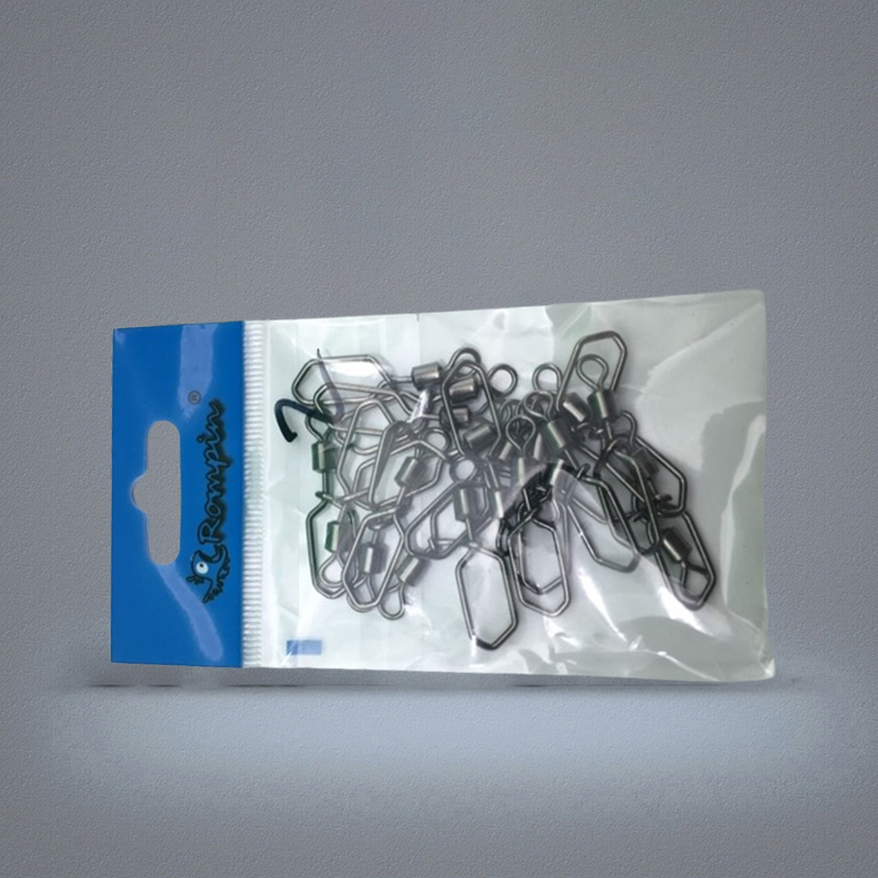Rompin 20pcslot swing square snap rolling swivels fishing hook lure connector fishing swivel pesca fishing accessories