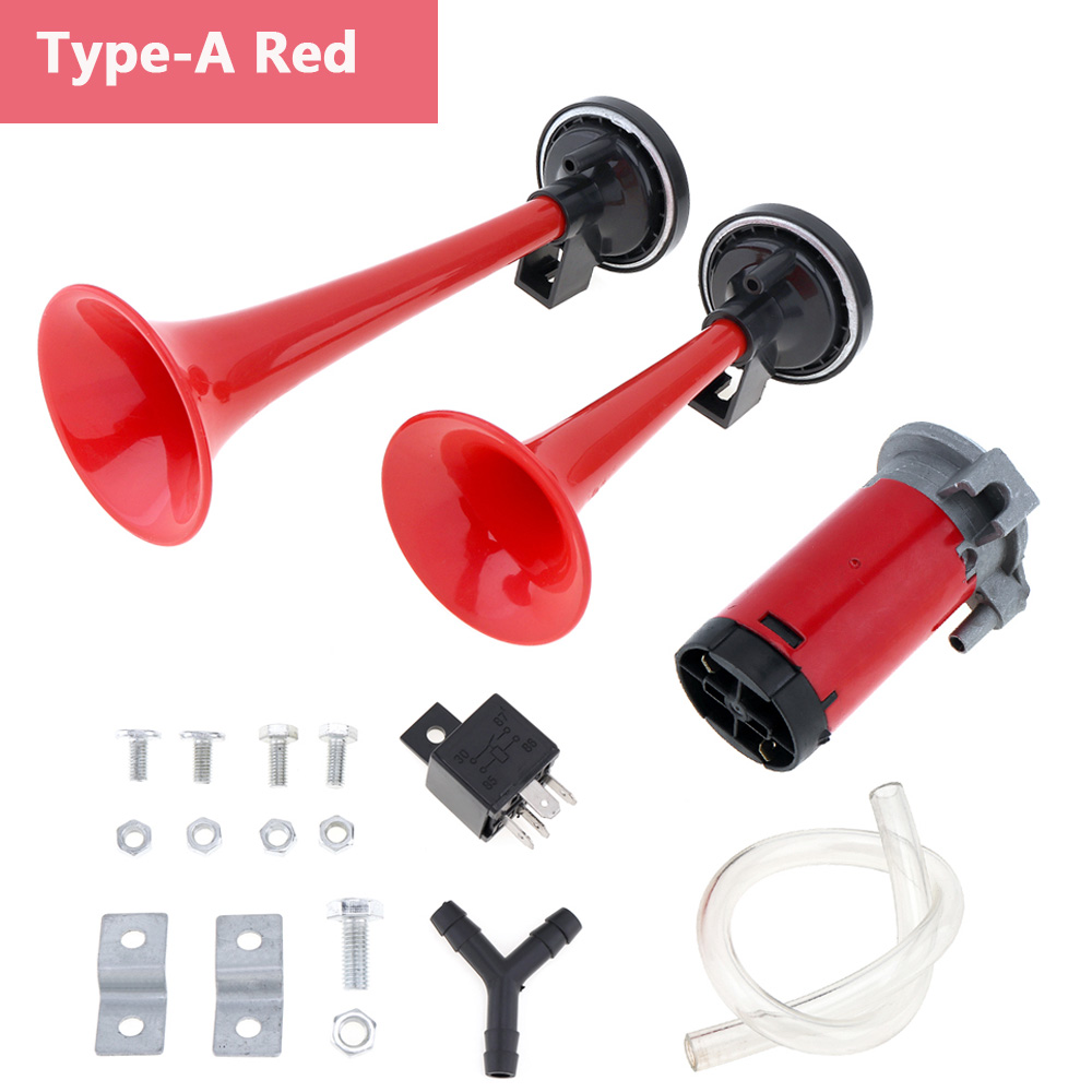 12V 178dB Super Loud Auto Car Dual Tone Air Horn Set with 12V Trumpet Compressor for Motorcycle Car Boat Truck Vehicle Car Horn 60669