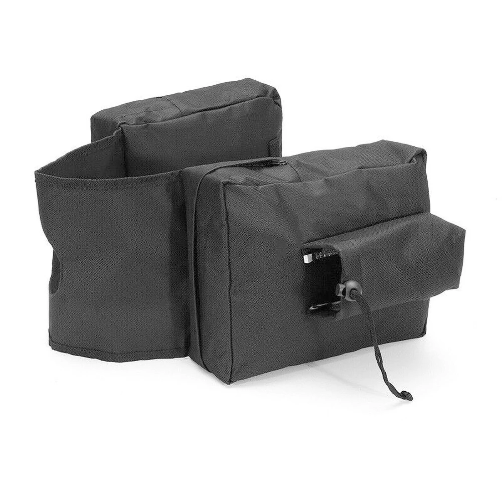 ATV UTV High Capacity Motorcycle Touring Saddle Bag Black Canvas Waterproof Panniers Motorbike Lage
