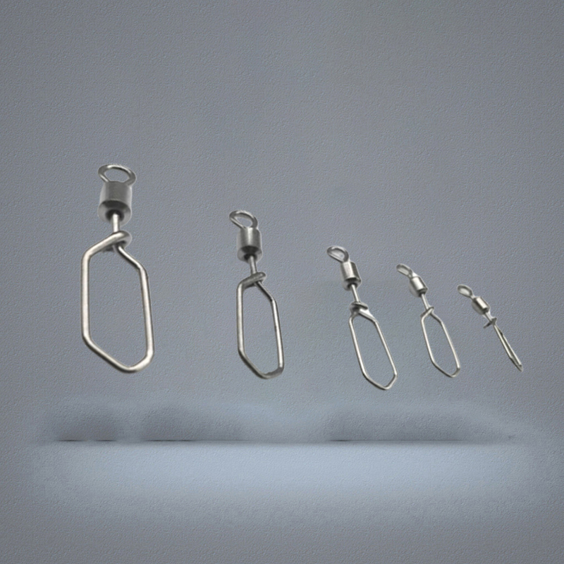 Rompin 20pcslot swing square snap rolling swivels fishing hook lure connector fishing swivel pesca fishing accessories