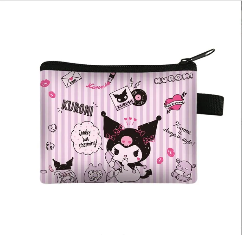 Fashion Kawaii Pink Purple Kuromi Coin Purse Big Capacity Coin Zipper Bag Accessories 25 styles