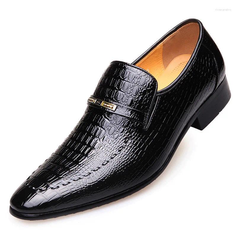 Dress Shoes Mens Leather High Quality Crocodile Pattern Men Business Casual Social Shoe Male Wedding Footwear