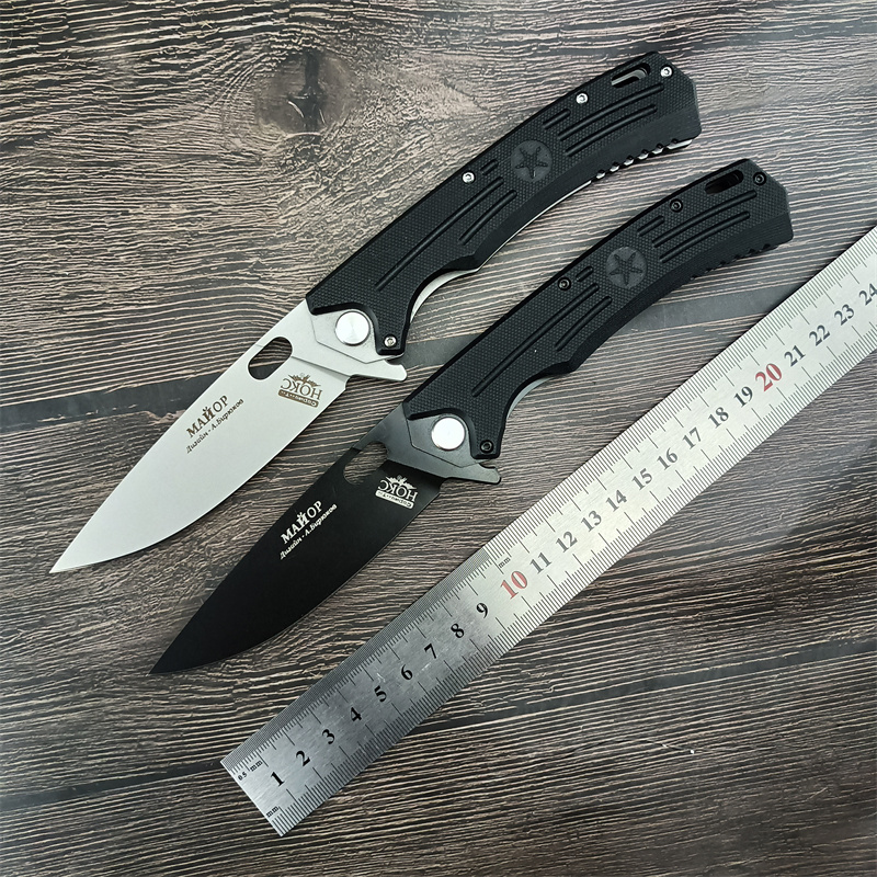 Russian HOKC High Quality G10 Camping Outdoor Tactics Pocket Multifunctional Portable Assisted Flipper Folding Fruit Knife EDC Cutting Tool