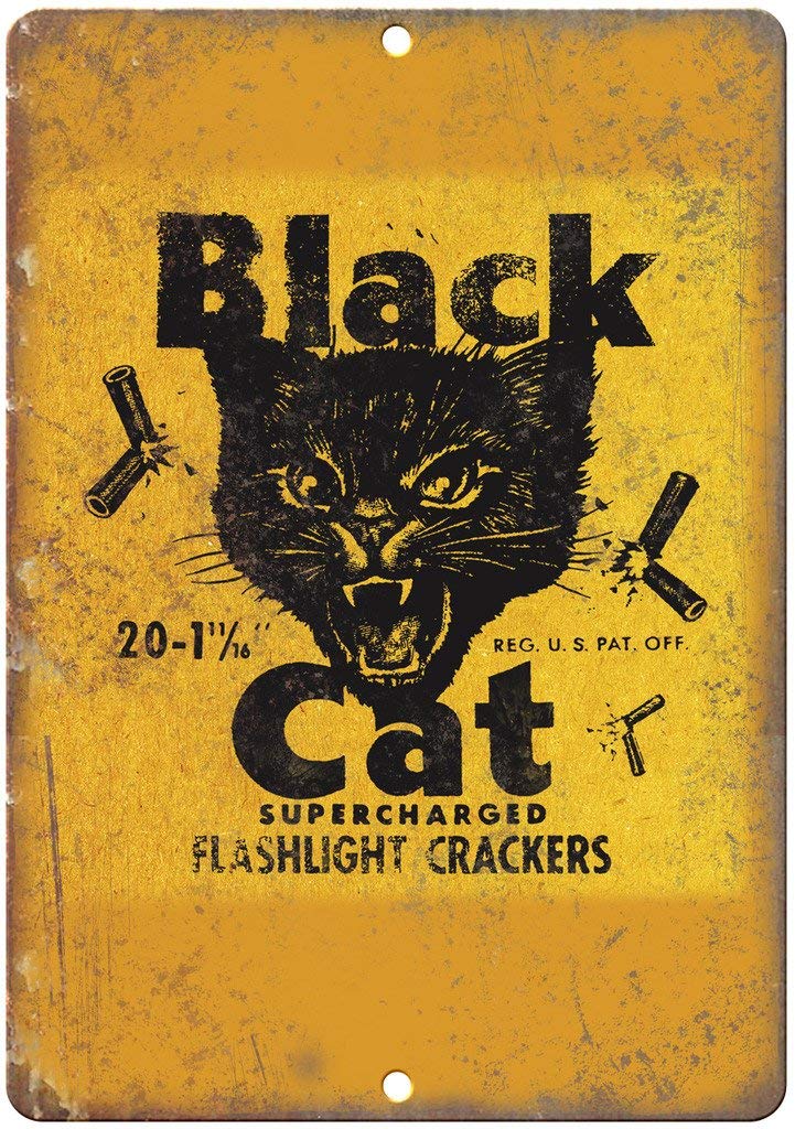 Devil Dog Flashlight Firecracker Sign Vintage Metal Tin Sign 20x30 cm