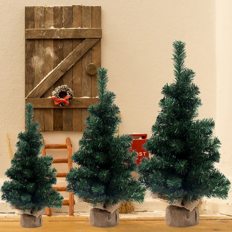 40/50/60CM Artificial Tabletop Christmas Tree Window Ornament Green Cedar Needle Tree Noel Xmas New Year Home Navidad Decoration 64bee