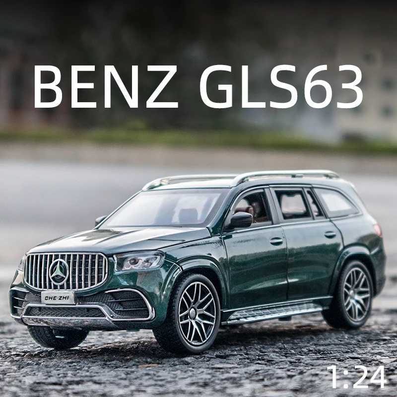 Diecast Model Cars 1 24 Mercedes Benz GLS63 AMG Alloy Model Car SUV Vehicle Diecast Metal Car Simulation Sound Light Toys For Children Kids Gifts