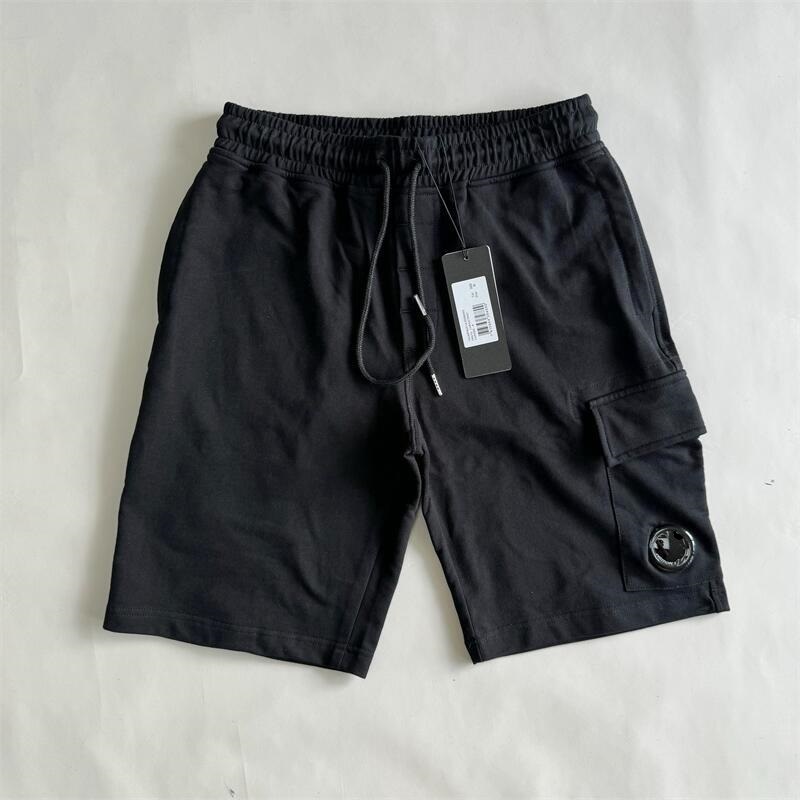 One lens zipper pocket men short pants casual cotton goggle removable men shorts size M-XXL black