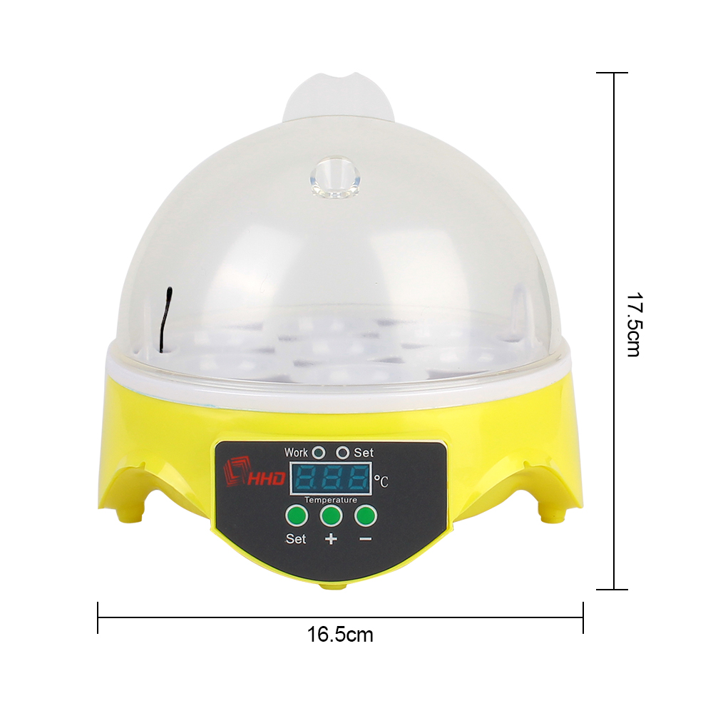 Brooder for Chicken Duck Bird Pigeon Adjustable Digital Temperature Mini Egg Incubator 7 Egg Automatic Poultry Incubator