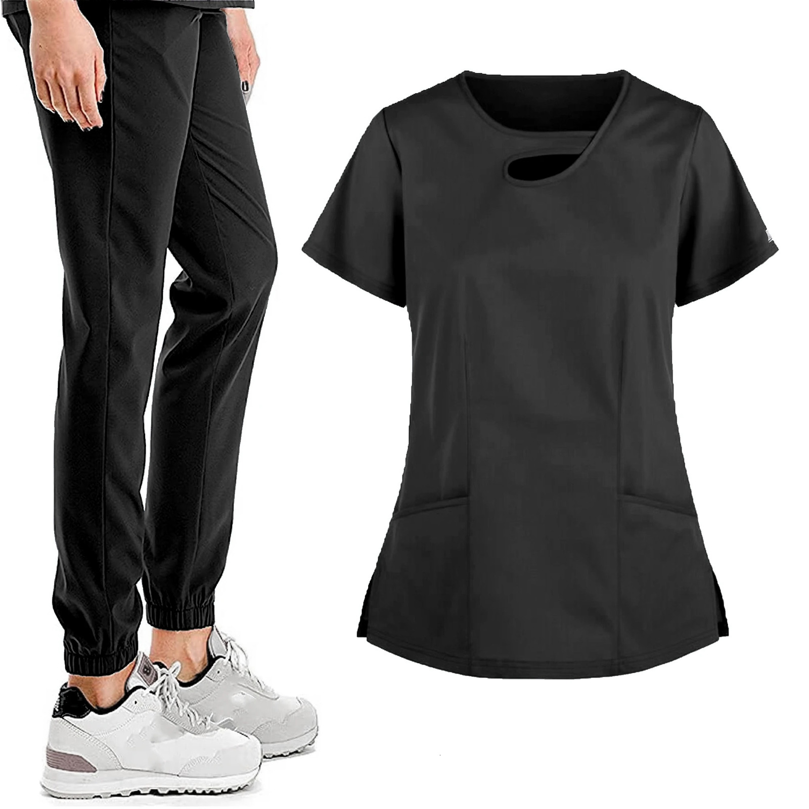 Multicolor Scrubs Uniform Short Sleeve TopsPants Nursing Uniform Women Pet Shop Doctor Scrub Surgery Workwear Scrub Set 240513