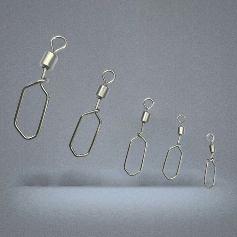 Rompin 20pcslot swing square snap rolling swivels fishing hook lure connector fishing swivel pesca fishing accessories