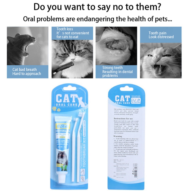 Pet Toothpaste Set Care Fresh Breath Tool for Dogs Cats Vanilla Beef Flavor Toothpaste Finger Tooth Brush Dog Plaque Removal Kit