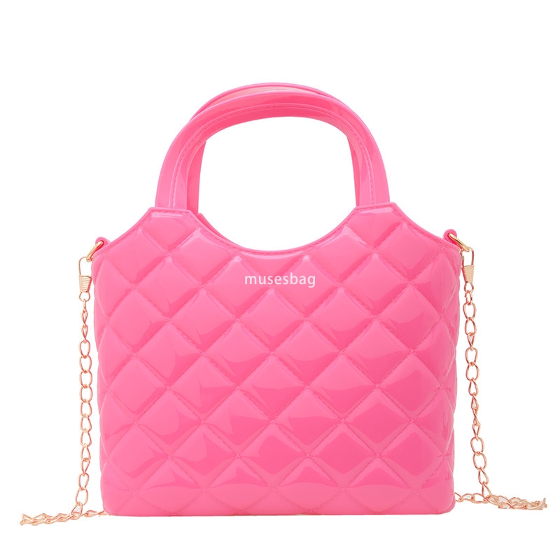 High quality jelly bag for women's summer portable mini bag makeup bag hand held diamond grid beach bag diagonal cross women's bag