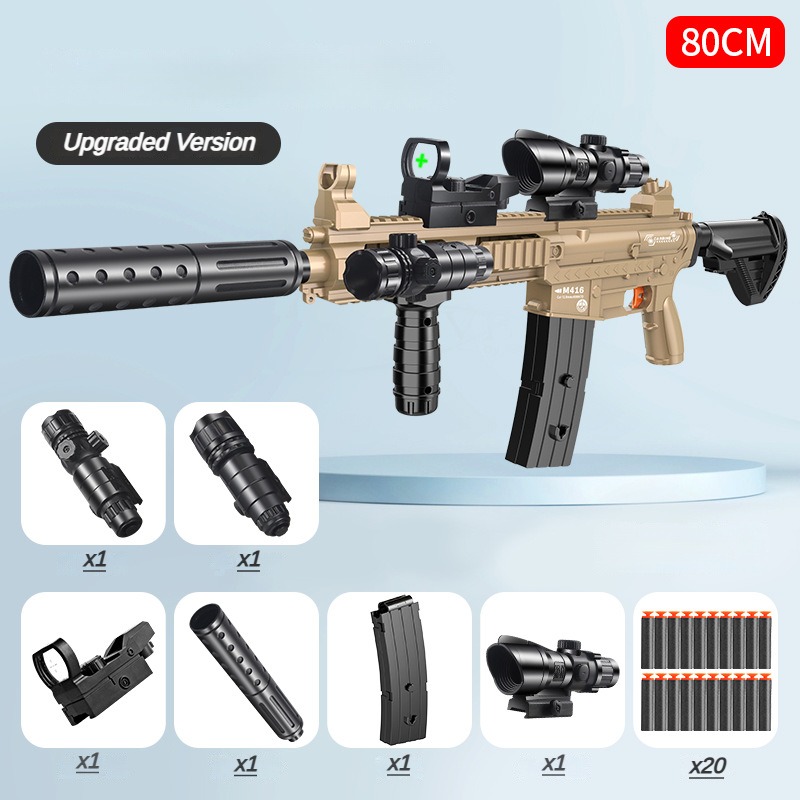 M416 Soft Bullets Toy Gun Manual Shell Ejected Launcher Outdoor Cs Pubg Game Prop Foam Dart Look Real Moive Prop Collection Birthday Gifts for Boys Fi
