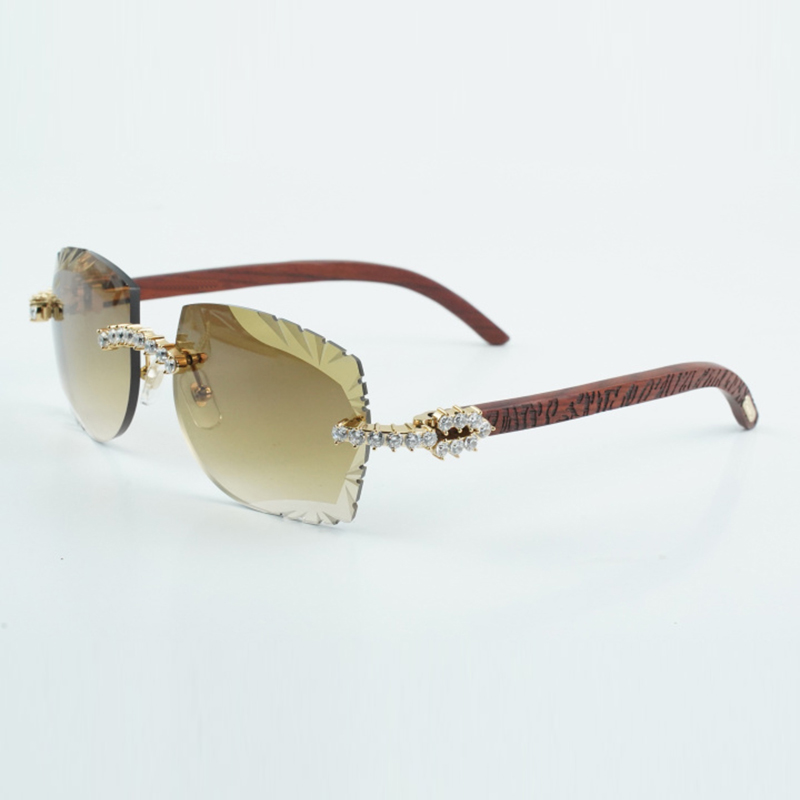 New designer product 5.0 mm diamond 3524014-A with natural tiger wood legs and large cut lenses with a thickness of 3.0 and dimensions of 18-135 mm