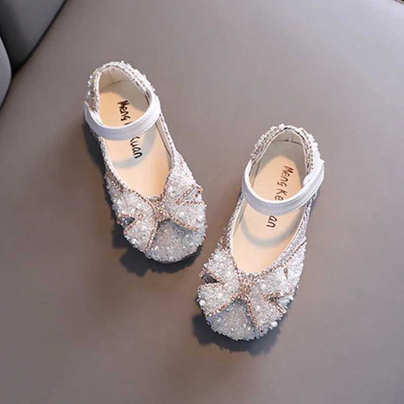 Sandals Sandals Childrens Leather Shoes Shallow Princess Shoes for Girls Fashion Pearl Elegant Kid Mary Jane Shoes for Party Wedding Flat Shoes WX5.28