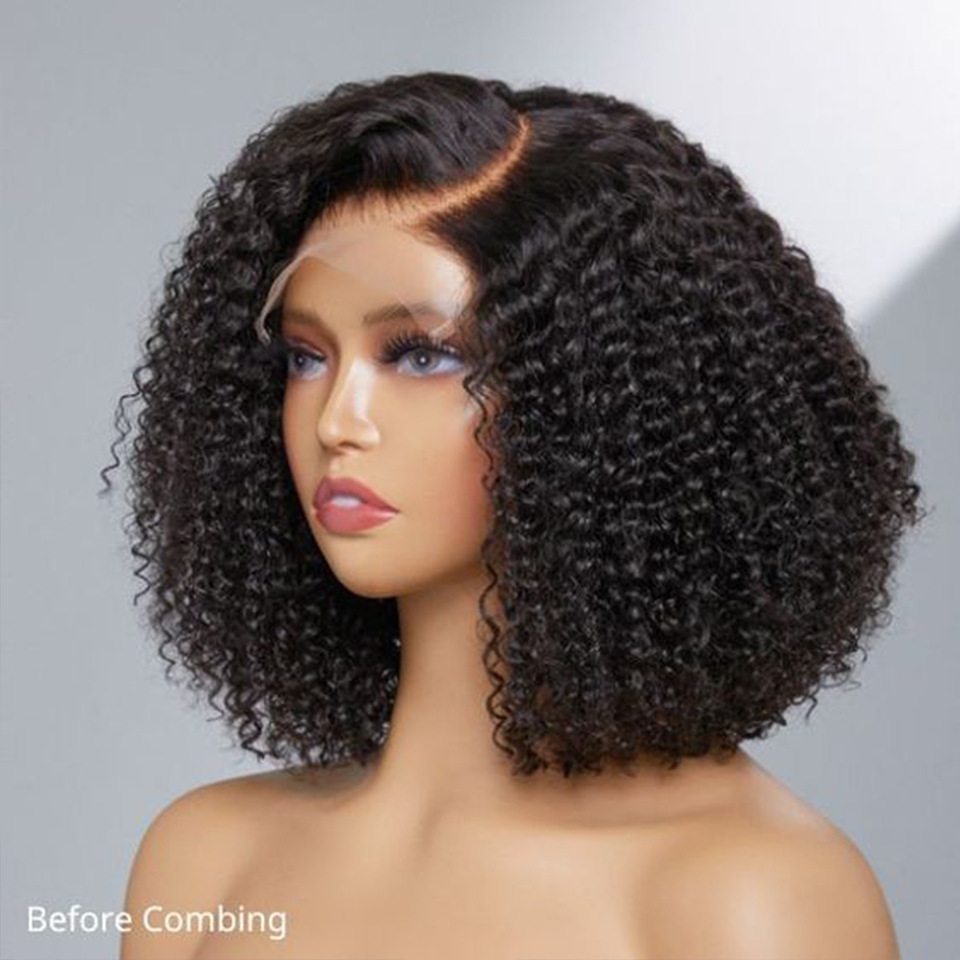 Human Hair wigs 200 Density Idolla Short Bob Wig With Full Bangs Women Halloween Christmas Cosplay Lolita Hair Natural Color For Black