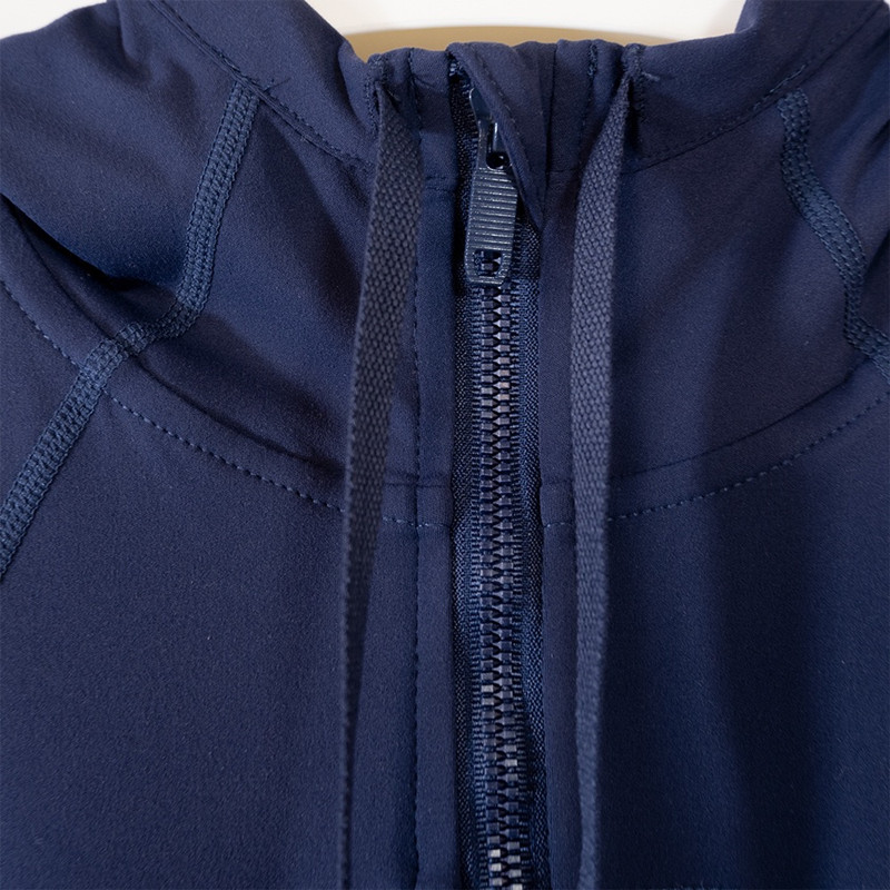 Yoga Jacket Nude Solid Color Sportswear for Women with Shaping Waist and Hood