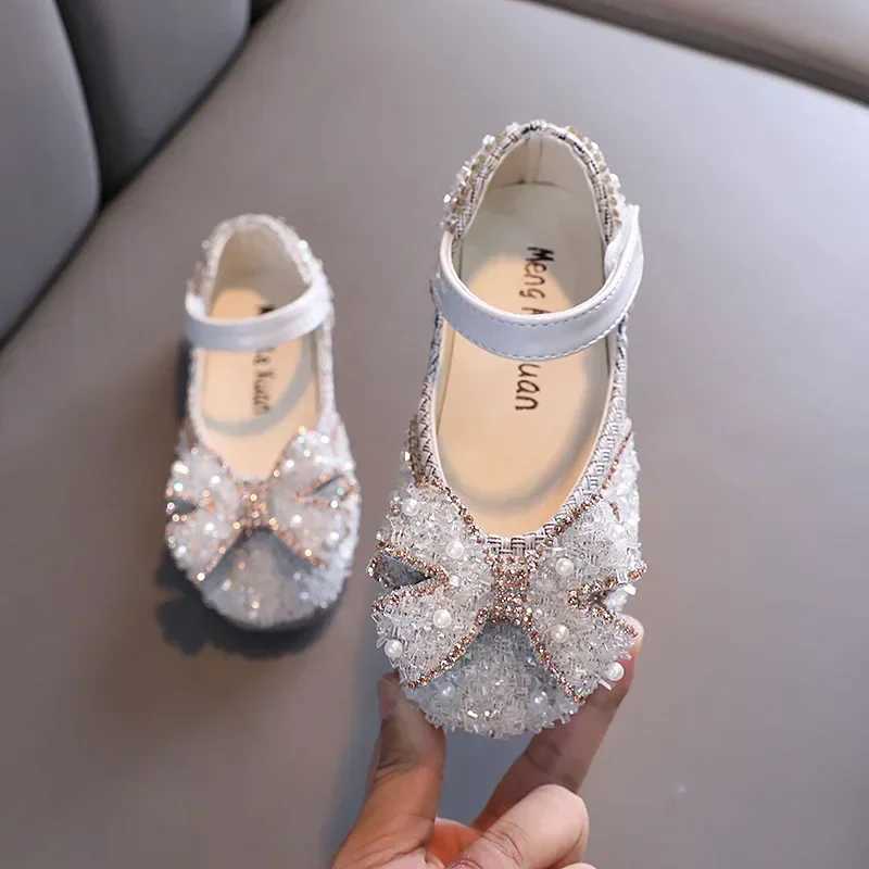 Sandals Sandals Childrens Leather Shoes Shallow Princess Shoes for Girls Fashion Pearl Elegant Kid Mary Jane Shoes for Party Wedding Flat Shoes WX5.28