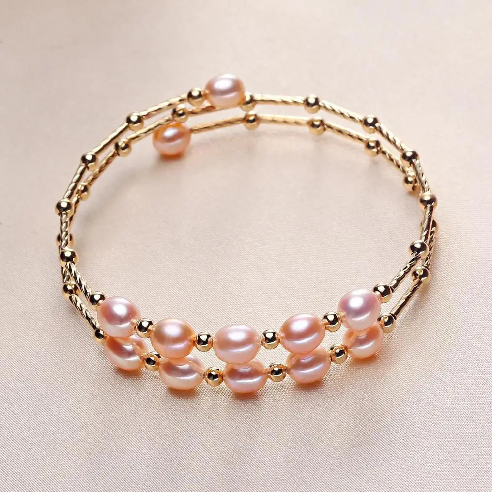 MADALENA SARARA 6-7mm Genuine Freshwater Pearl Bracelet Rice Shape Pearl Bracelet 240529
