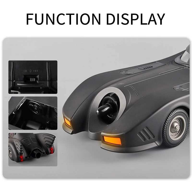 Diecast Model Cars 1/18 Alloy Classic Movie Car Batmobile Bat Sports Car Model Diecast Metal Racing Car Model Sound Light Simulation Kids Toy Gifts