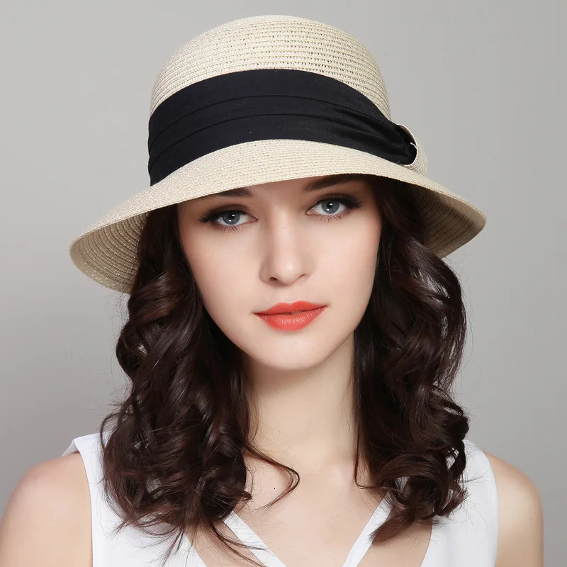 Arrival Sun Beach Hat Female Summer Sun Cap Foldable Travel Straw Hat Students Travel Folding Hat Girls Travel Hat B-7842 240528