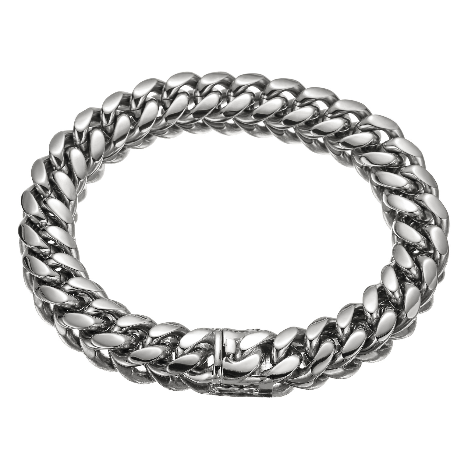 6-22mm Hip Hop Stainless Steel Miami Cuban Link Chain Necklace Silver Color Jewelry