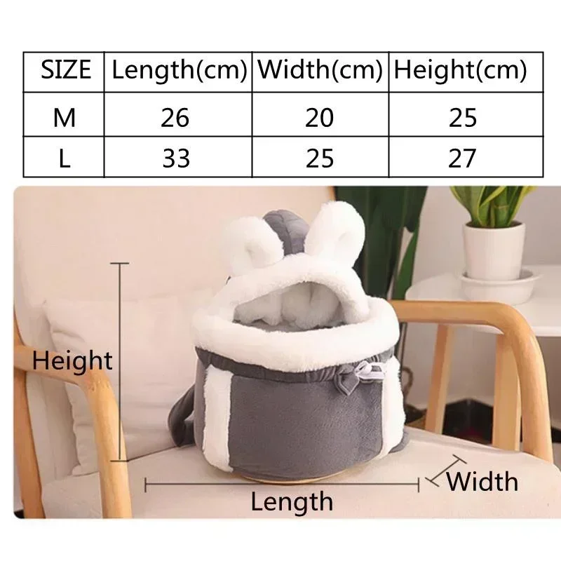 Outdoor Travel Cat Chihuahua Puppy Dog Carrier Bacpack Winter Warm Plush Pets Carrying Bag for Small Dog Cat 6/12kg Load-bearing