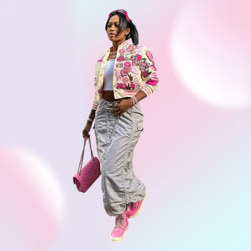 Designer Women Varsity Jacket Spring Autumn Short Style Outerwear Baseball Bomber Jacket Long Sleeve Printed Streetwear Coats