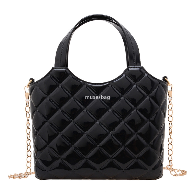 High quality jelly bag for women's summer portable mini bag makeup bag hand held diamond grid beach bag diagonal cross women's bag