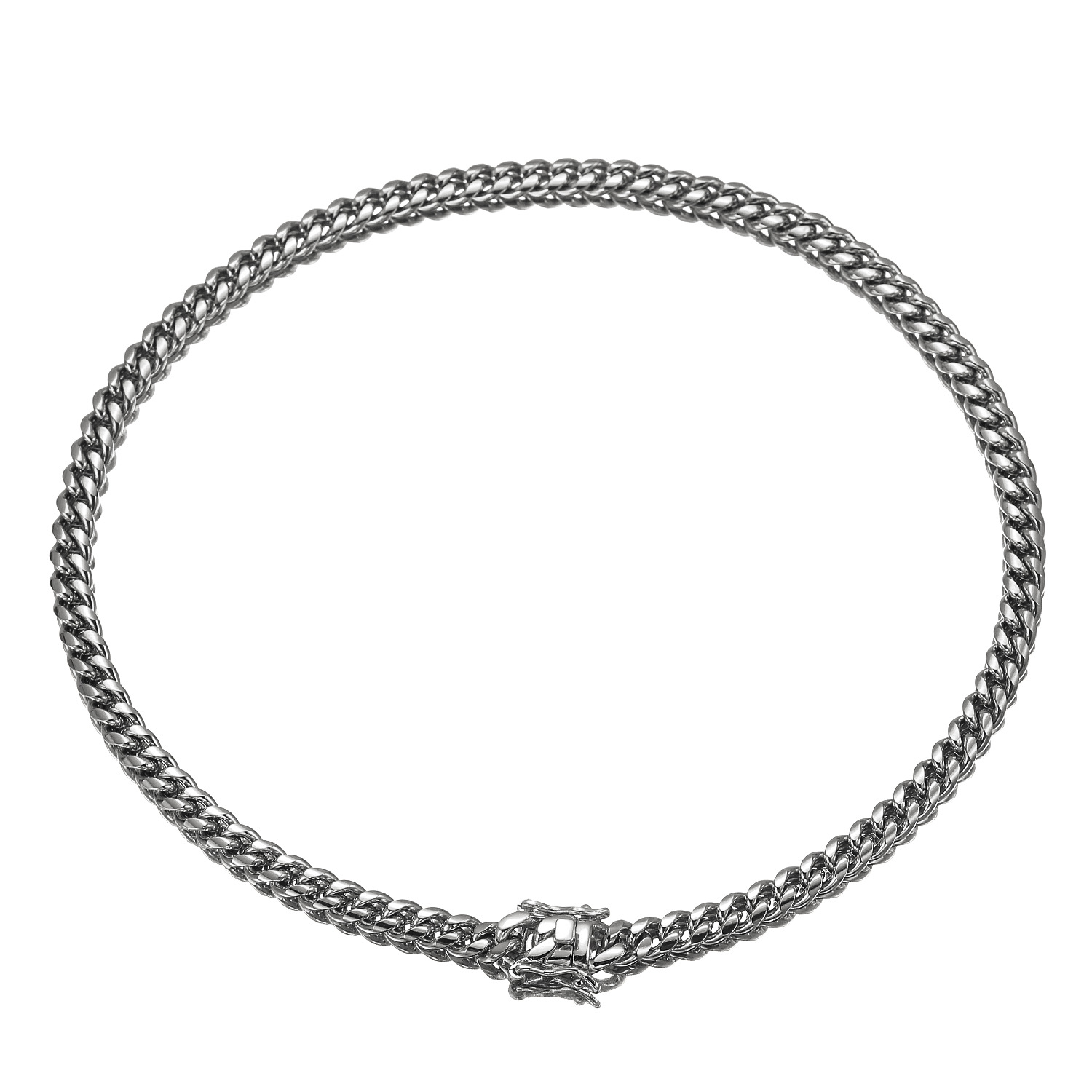 6-22mm Hip Hop Stainless Steel Miami Cuban Link Chain Necklace Silver Color Jewelry