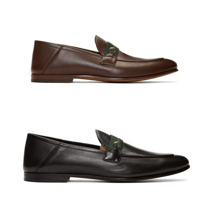 womens Dress shoes mens Designer shoes Metal buckle woman leather Letter flat shoe Mules Princetown Men Trample Lazy women casual Loafers Large size 34-42-46 With box