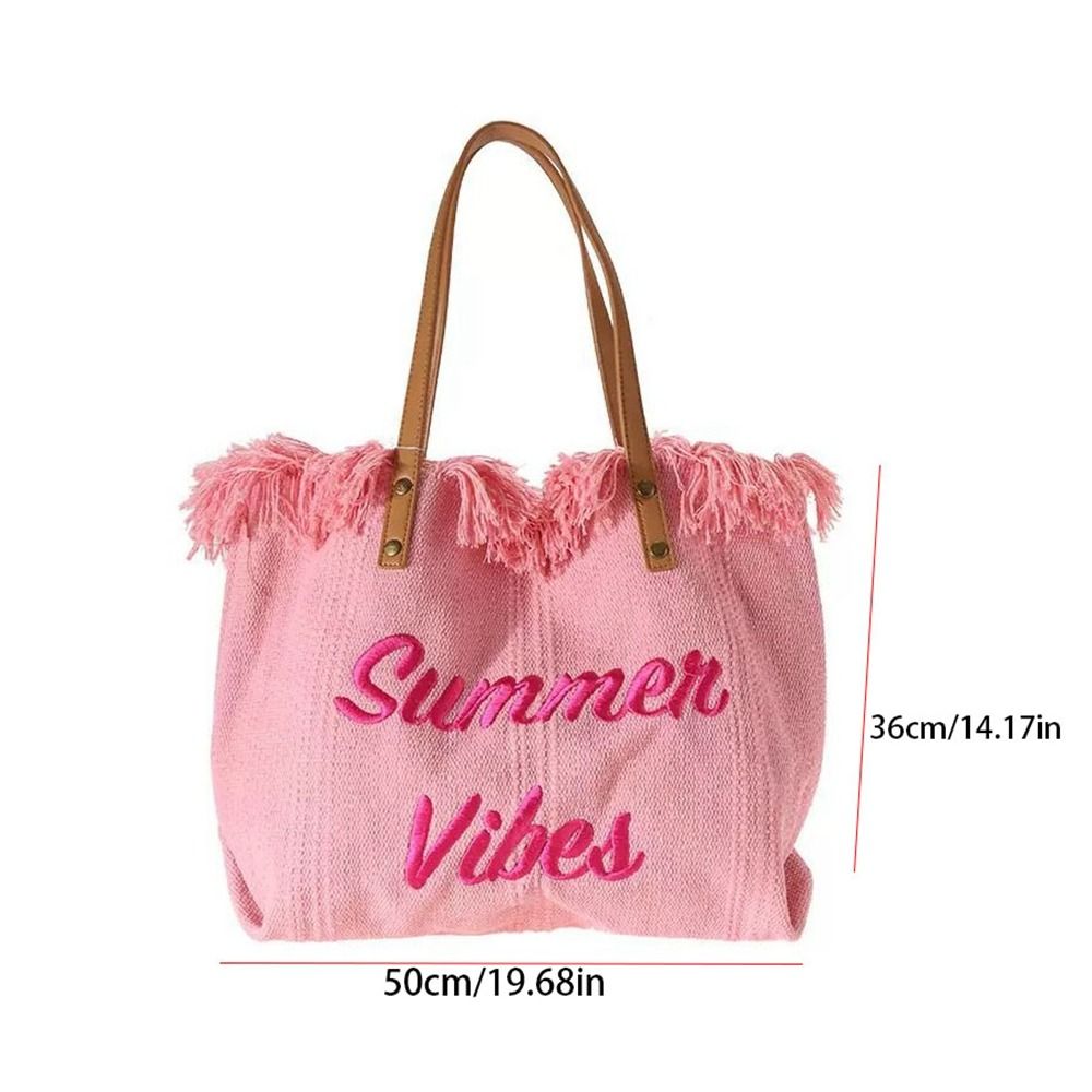 Bags Shopping Bag Large Capacity Embroidery Storage Bag Tassel Women Handbags Women Shoulder Bags Korean Canvas Bag Tote Bag