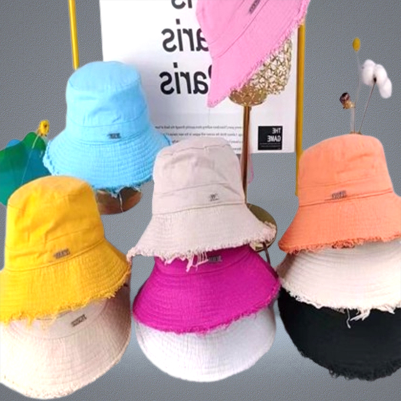Designer Bucket Hat Le Casquette Bob Wide Brim Hats For Women Frayed Cap beach 10 colors available1702690