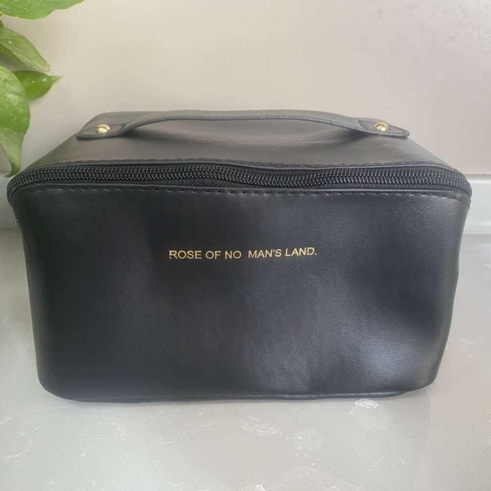 2024Portable Cosmetic Makeup Bag, PU Leather Travel Storage Organizer for Women - Pink/Beige/Black dh5727163