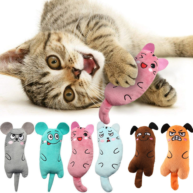 Cute Funny Interactive Plush Cat Mini Teeth Grinding Caip Toys Kitten Chewing Squeaky Toy Pets Accessories Free shipping