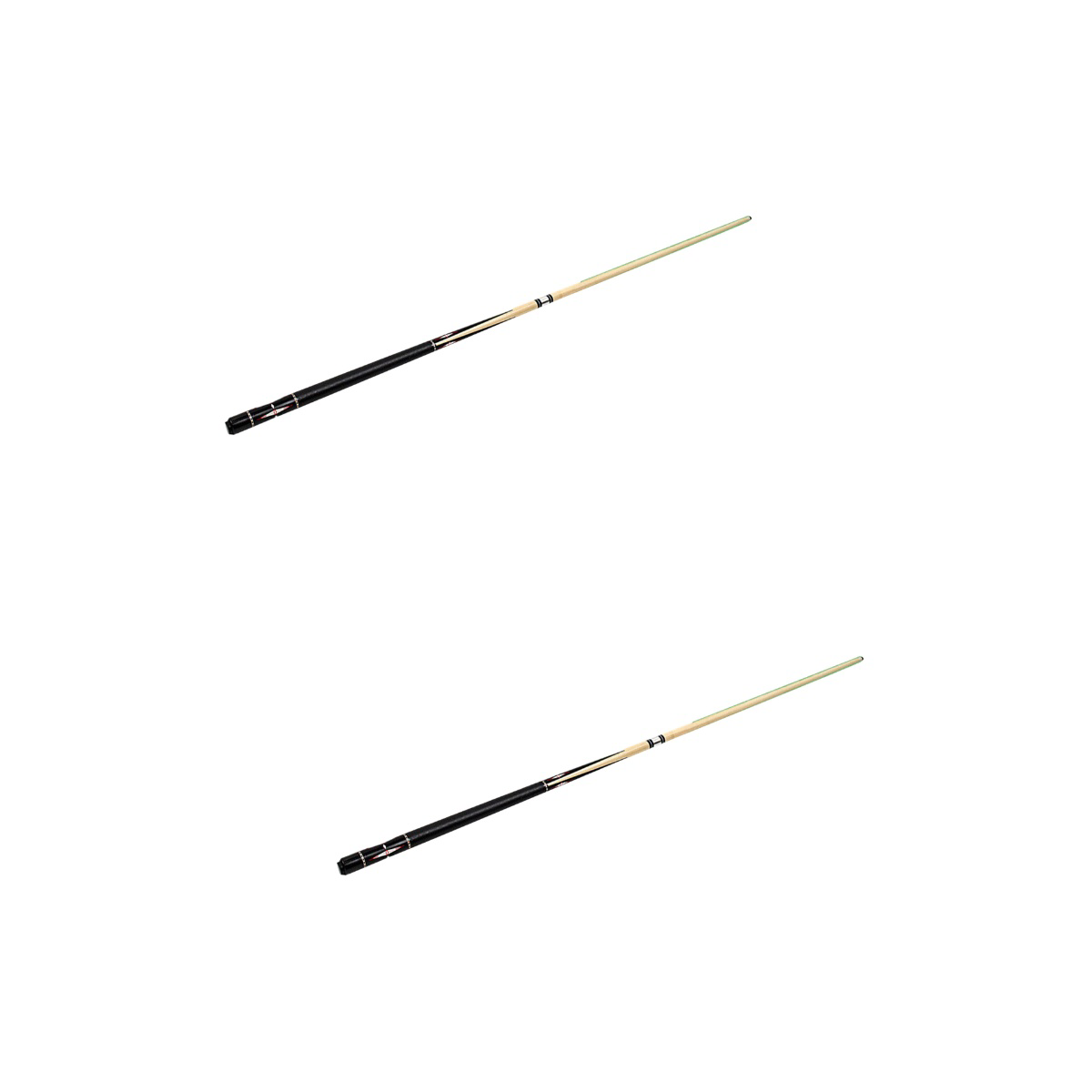 2pcs Wood Pool Cue Billiard House Bar Printing Pool Cue Sticks Billiard Accessory for Practice (Random Color)