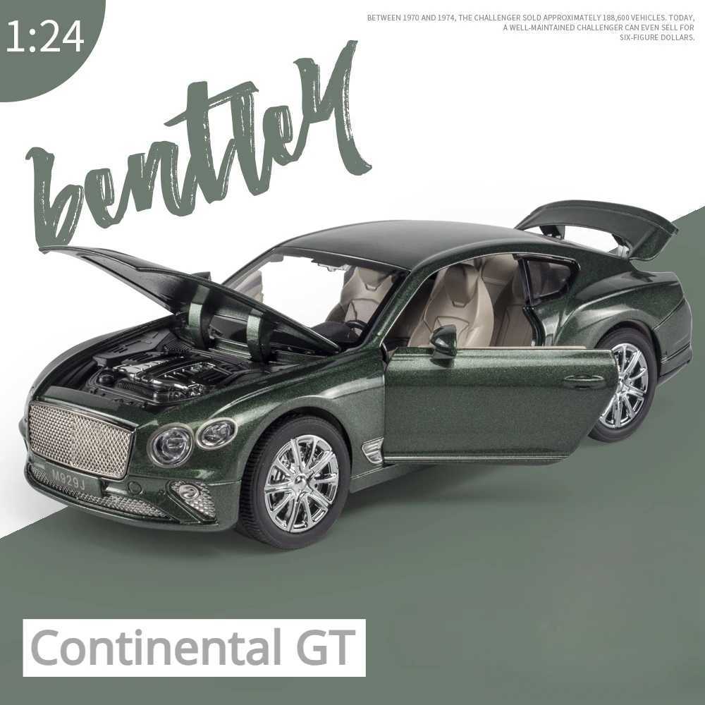 Diecast Model Cars 1 24 Bentley Continental GT Alloy Luxy Car Model Diecasts Simulation Metal Car Model Sound Light Collection Childrens Toys Gift