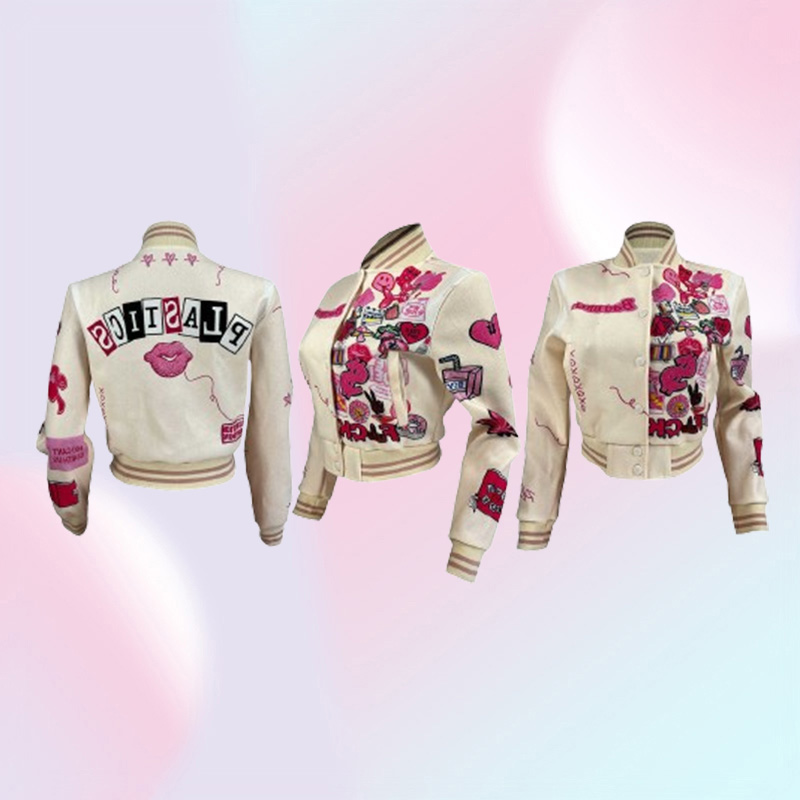 Designer Women Varsity Jacket Spring Autumn Short Style Outerwear Baseball Bomber Jacket Long Sleeve Printed Streetwear Coats