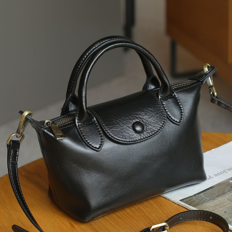 New 100% Genuine Leather Handbags For Office Women Many Pockets Shell Bags Hit Colors Tote Purse d6a4