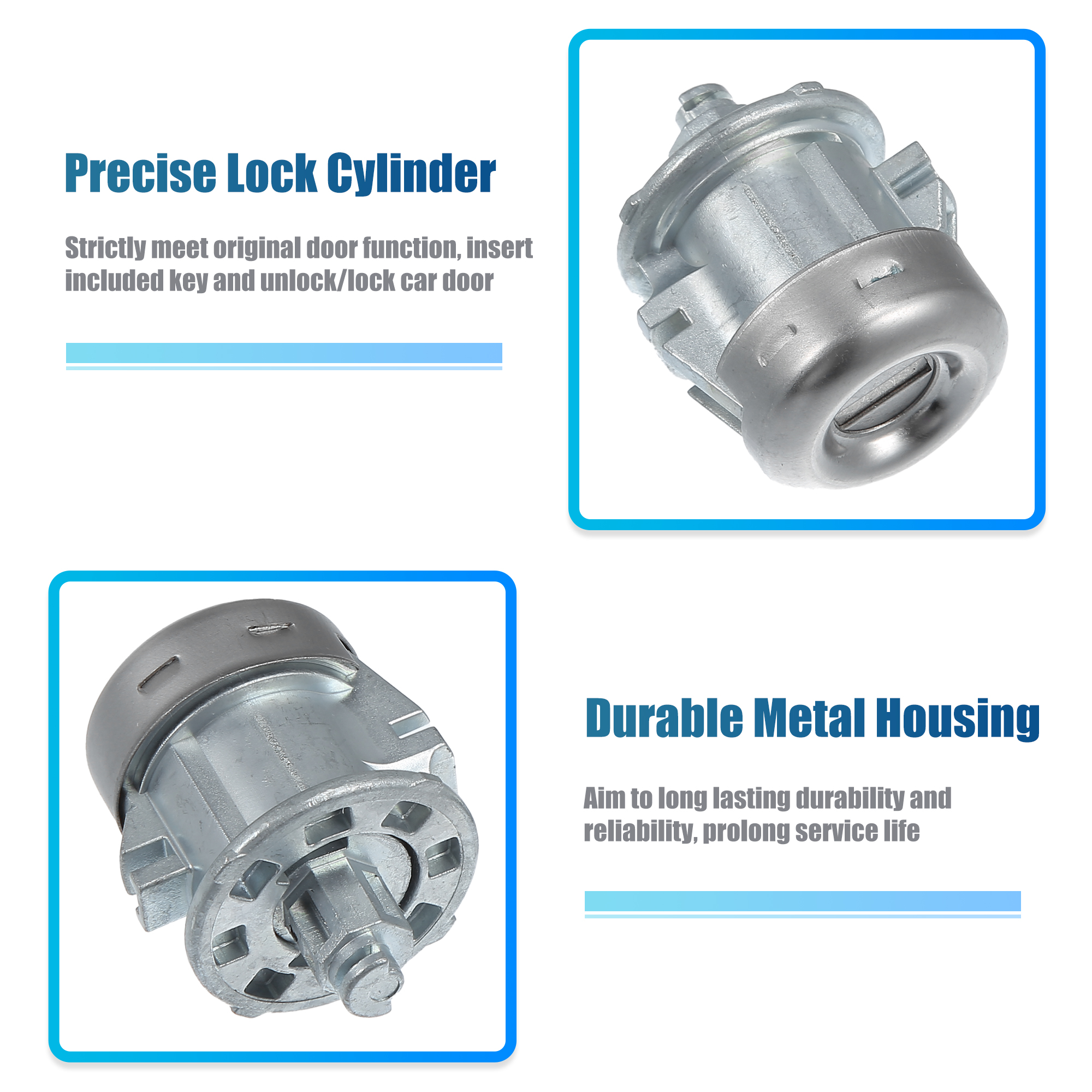 X Autohaux Door Lock Cylinder Tumbler with Key Set No.7C3Z1521990A F150 1996-2012 for Ford F250 F350 F450 Super Duty