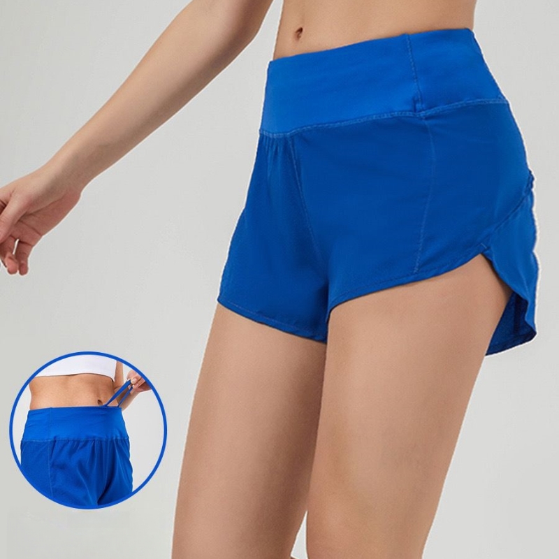 Women Shorts Back Zipper Pockets Sports Shorts With Liner Running Short Exercise Gym Workout Training Shorts Sportswear jogger Shorts 6 colors