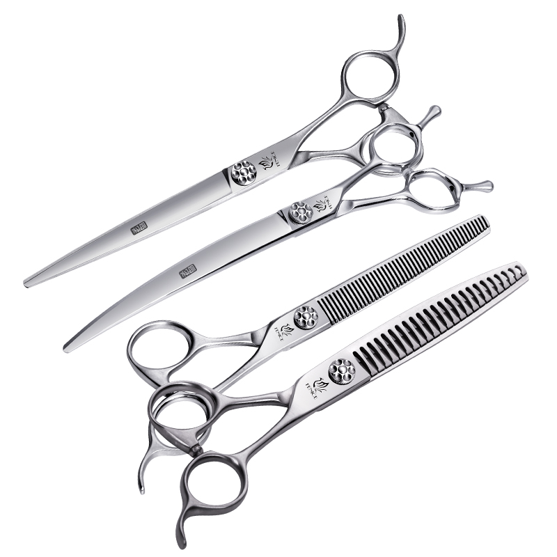 Fenice High-grade JP VG10 6.5/7/7.5 Inch Dog Beauty Grooming Scissors Kits Straight&Thinner&Curved Grooming Shears tesoura