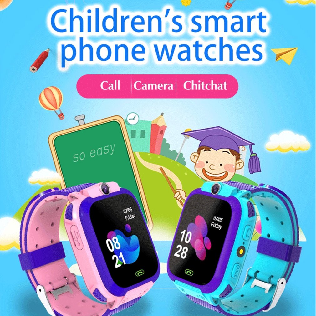 New Kids Smart Watch Wrist Kids Smart Watch Boys Girls GPS Tracker Waterproof Watch Electronic Digital Connected Clock for Kids