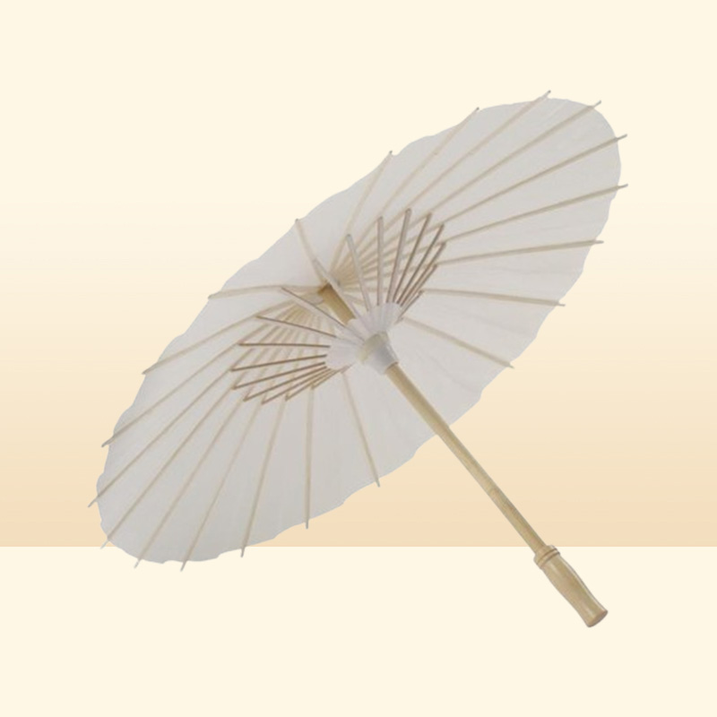 60pcs Bridal Wedding Parasols White Paper Umbrellas Beauty Items Chinese Mini Craft Umbrella Diameter 60cm SN1771484247