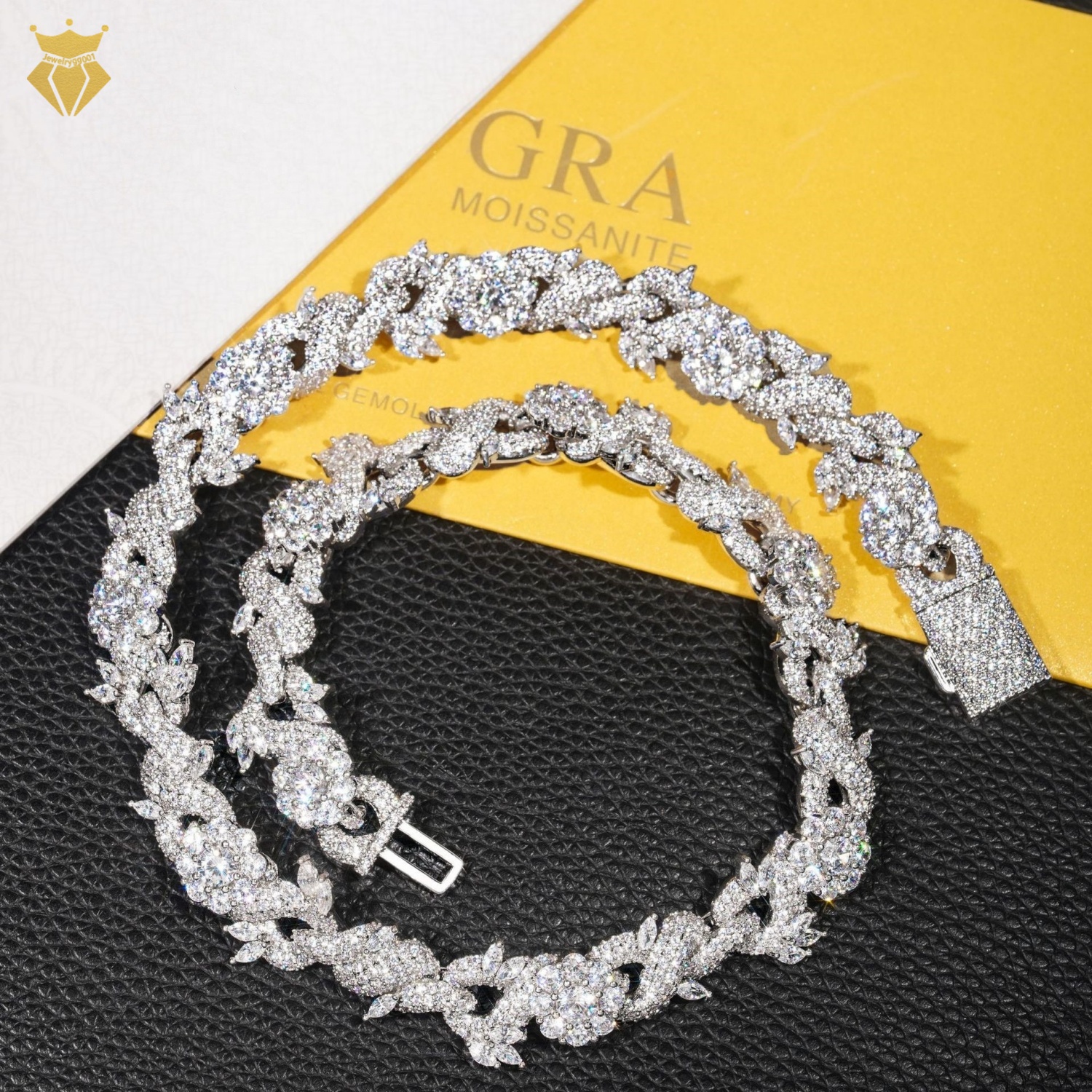 Pass Diamond Tester High Quality Cuban Link Chain 925 Sterling Silver 15mm Hip Hop Jewelry Iced Out VVS Moissanite Miami Mosaic