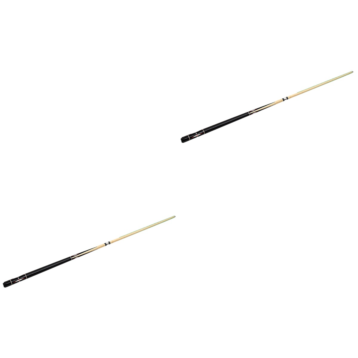 2pcs Wood Pool Cue Billiard House Bar Printing Pool Cue Sticks Billiard Accessory for Practice (Random Color)