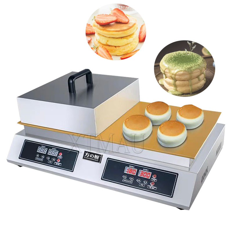 Commercial Double Head 110v 220v Souffle Maker Snacks Machine Copper Pan Rapid Heating Fluffy Pancake Baker Souffler Machine
